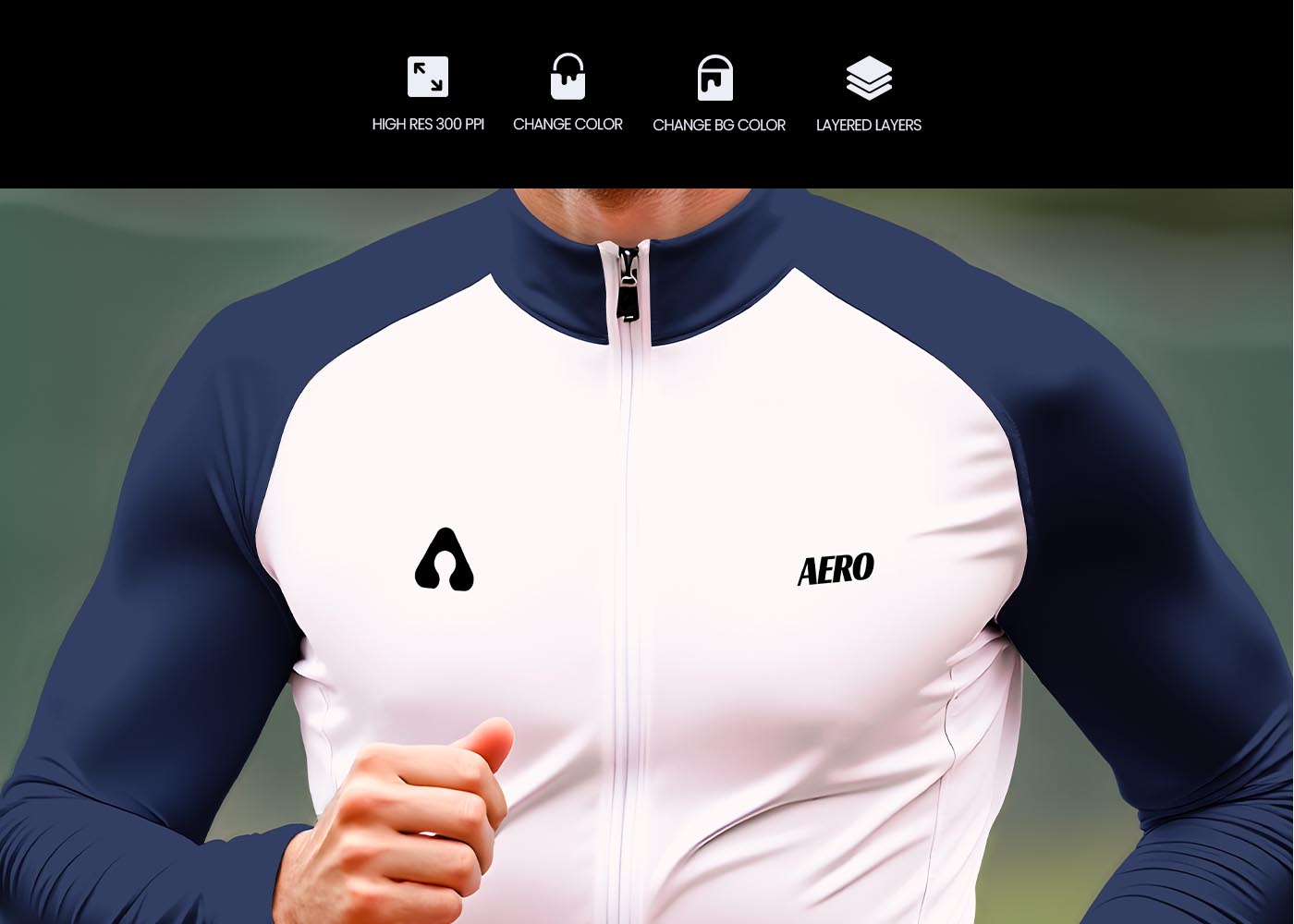 aero sport outfit mockup